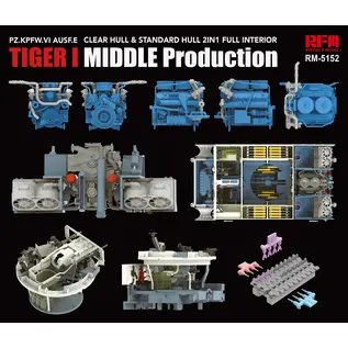 Ryefield Model Pz.Kpfw. VI Tiger I Mid Production - Clear Hull / Full Interior - 1:35