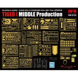 Ryefield Model Pz.Kpfw. VI Tiger I Mid Production - Clear Hull / Full Interior - 1:35