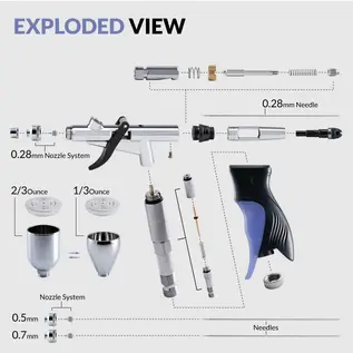 Gaahleri Airbrush Advanced Series - GHAC-Swallowtail & Barbatos Rex (0,28, 0,5 & 0,7mm)
