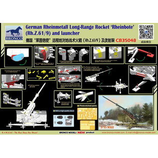 Bronco Models German Rheinmetall Long-Range Rocket ("Rheinbote" RH.Z.61/9) and Launcher - 1:35