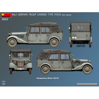 MiniArt Kfz.1 - German Troop Carrier Type 170VK with Canvas - 1:35