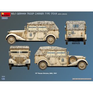 MiniArt Kfz.1 - German Troop Carrier Type 170VK with Canvas - 1:35