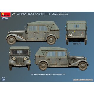 MiniArt Kfz.1 - German Troop Carrier Type 170VK with Canvas - 1:35