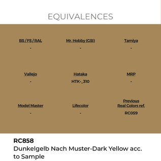 AK Interactive Real Colors - RC858 Dunkelgelb Nach Muster - Dark Yellow acc. to Sample