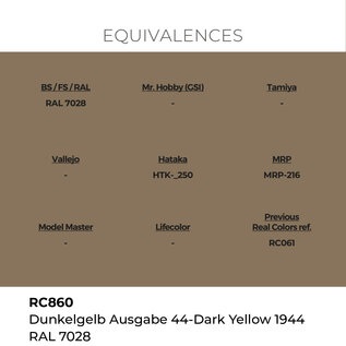 AK Interactive Real Colors - RC860 Dunkelgelb Ausgabe 44 Dark Yellow RAL 7028
