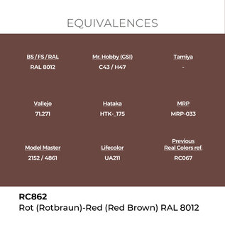 AK Interactive Real Colors - RC862 Rot (Rotbraun) - Red (Red Brown) RAL 8012