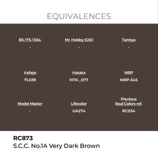 AK Interactive Real Colors - RC873 S.C.C. No.1A Very Dark Brown