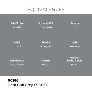 AK Interactive Real Colors Air - RC916 Dark Gull Grey FS 36231