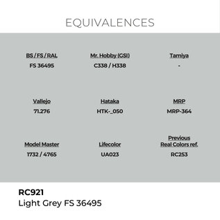 AK Interactive Real Colors Air - RC921 Light Grey FS 36495