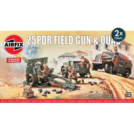 Airfix Airfix - 25pdr Field Gun & Quad - Vintage Classics - 1:76