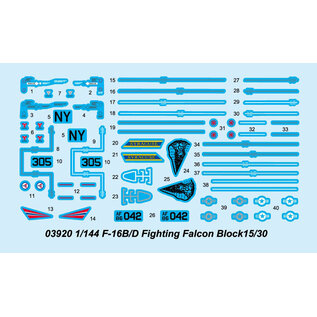 Trumpeter General Dynamics F-16B/D Fighting Falcon Block 15/30 - 1:144
