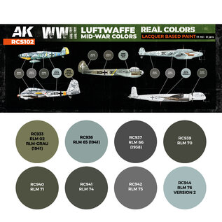 AK Interactive Real Color Set - WWII Luftwaffe Mid War Colors