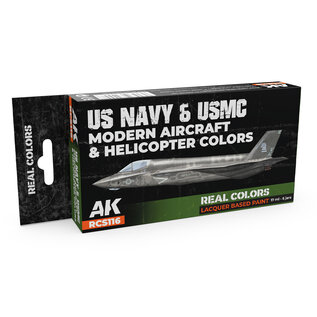 AK Interactive Real Color Set - US Navy & USMC Modern Aircraft & Helicopter Colors