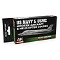 AK Interactive Real Color Set - US Navy & USMC Modern Aircraft & Helicopter Colors