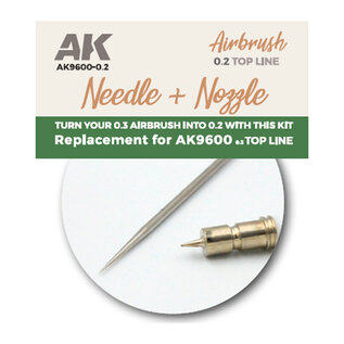 AK Interactive Needle & Nozzle 0,2mm Replacement for AK9600 TopLine