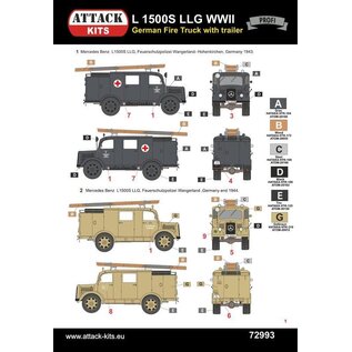 Attack Kits L1500 LLG Fire Truck with trailer - 1:72