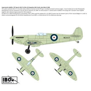 IBG Models Supermarine Spitfire PR Type A/B/E - 1:72