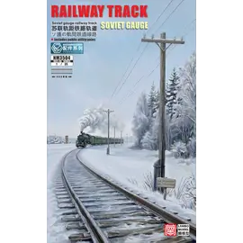 Lanmo Model Lanmo Model - Railway Track, Soviet Gauge - 480mm incl. Utility Poles - 1:35