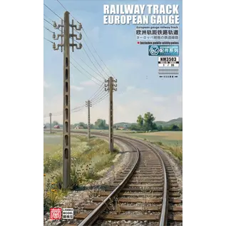 Lanmo Model Railway Track, European Gauge - 480mm incl. Utility Poles - 1:35