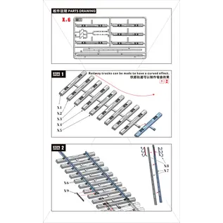 Lanmo Model Railway Track, European Gauge - 480mm incl. Utility Poles - 1:35