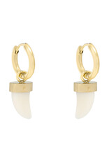 Gouden oorbellen White horns