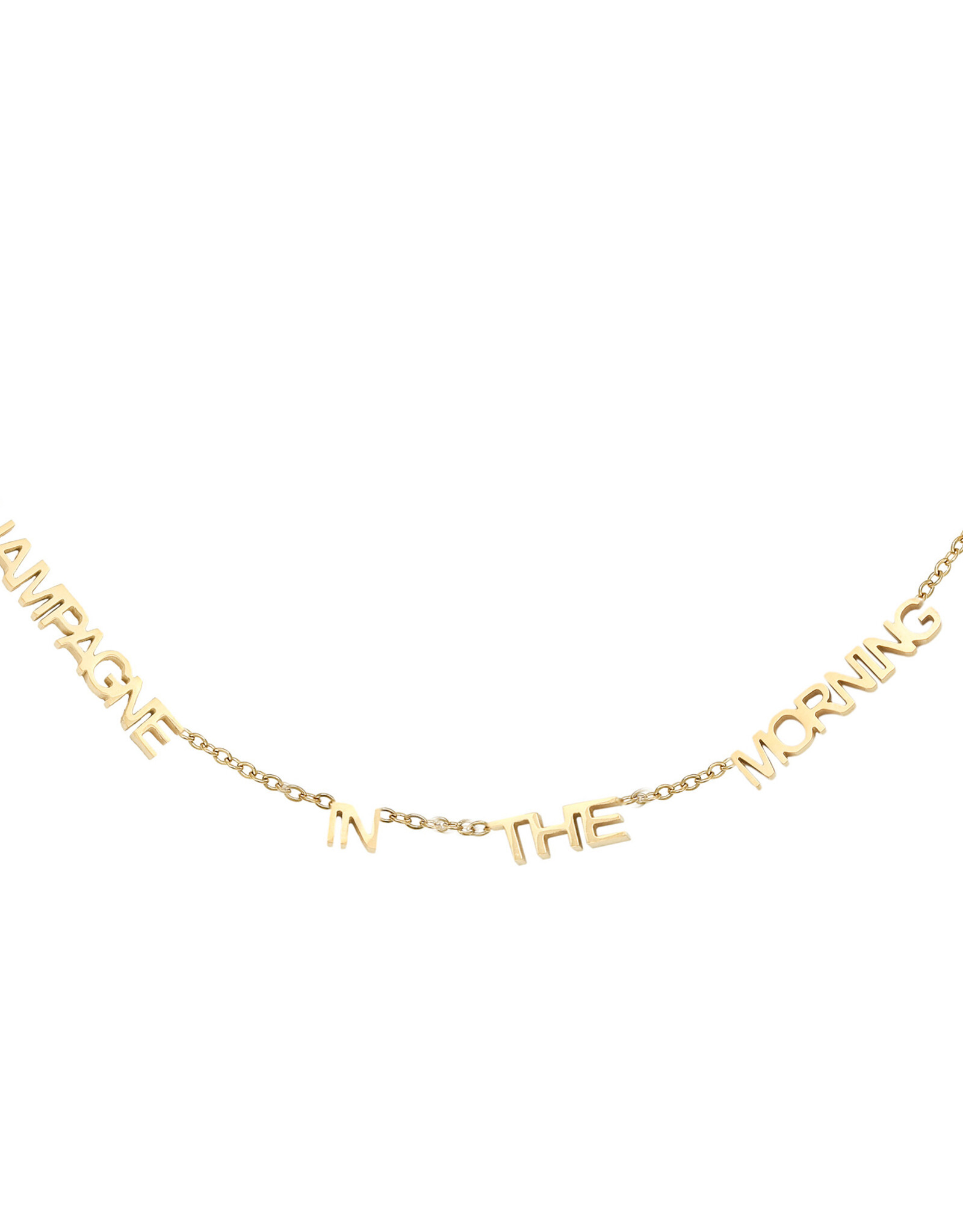 Gouden tekstketting Champagne in the morning