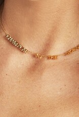 Gouden tekstketting Champagne in the morning