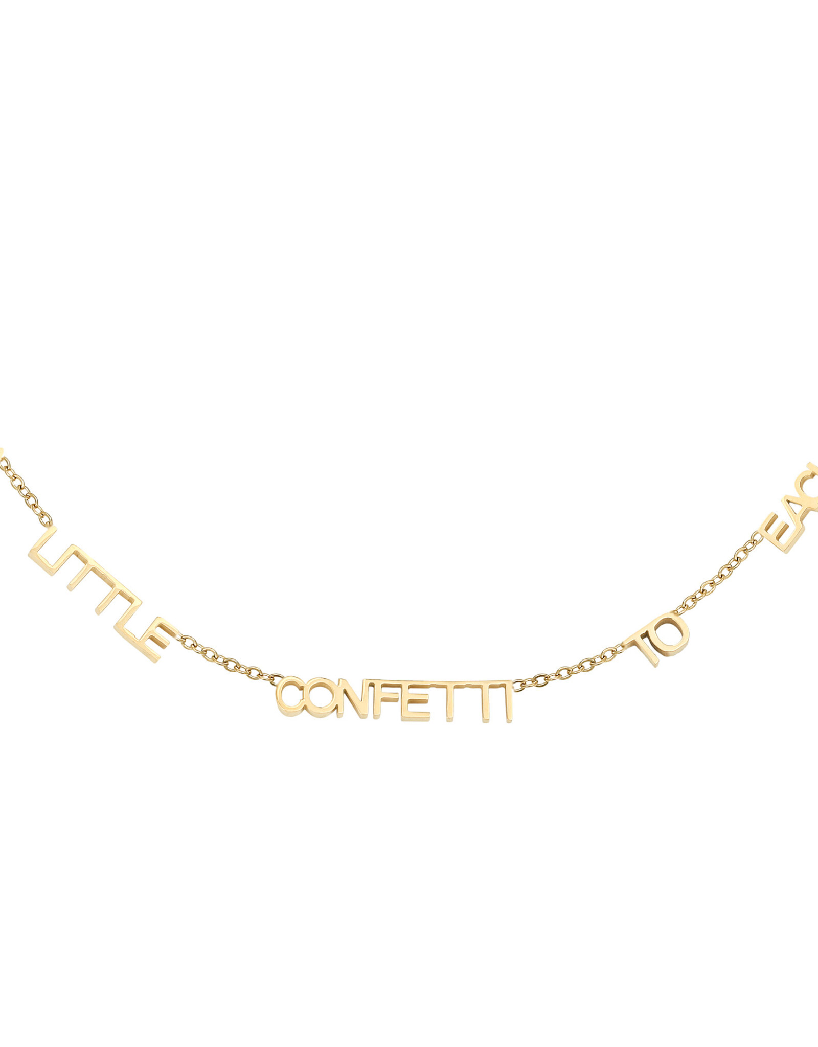 Gouden tekstketting Add a little confetti to each day