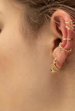 Gouden earcuff Moon & Stars multi