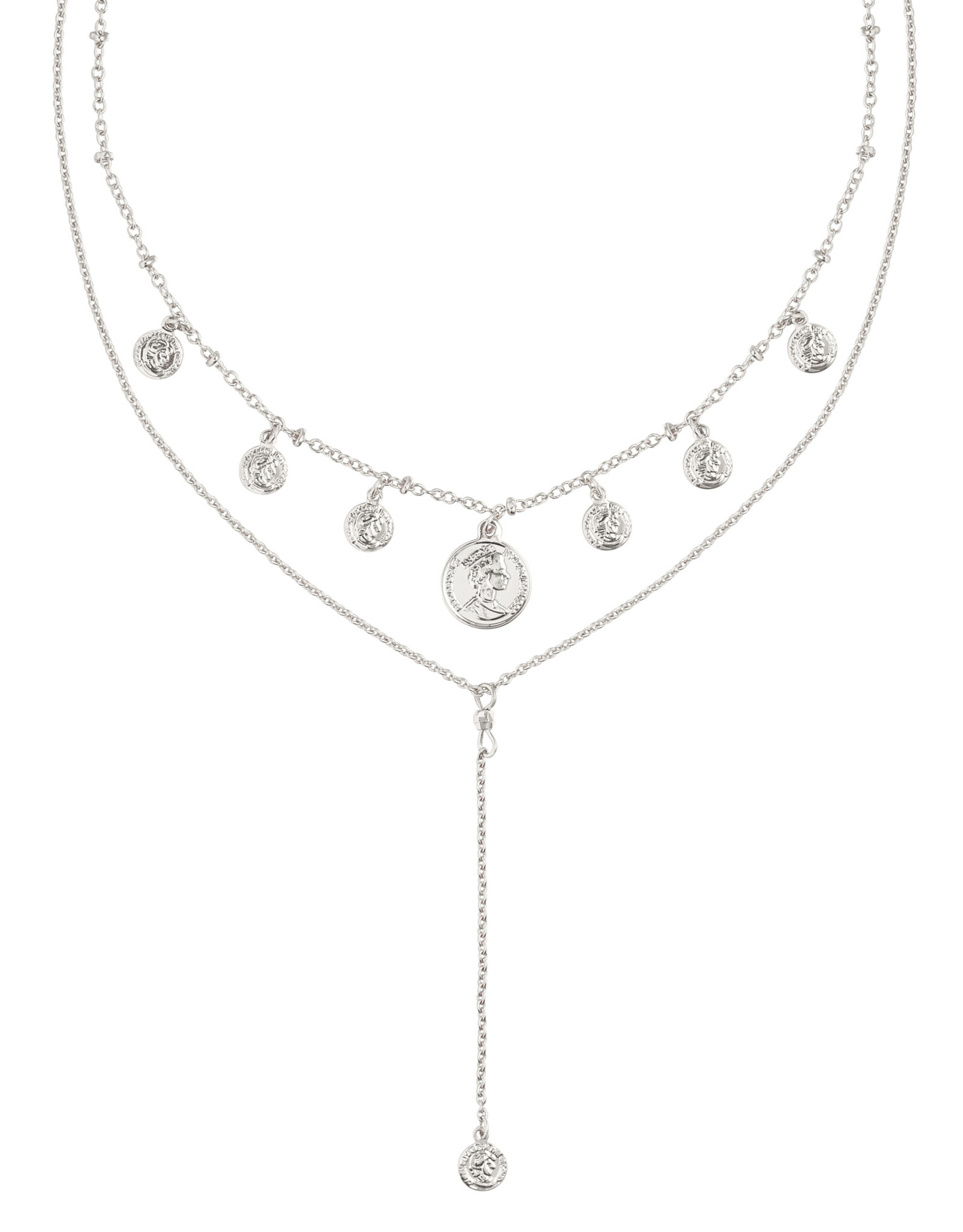 Zilveren ketting Coin&Layer