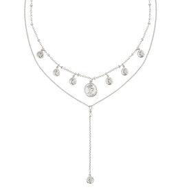 Zilveren ketting Coin&Layer
