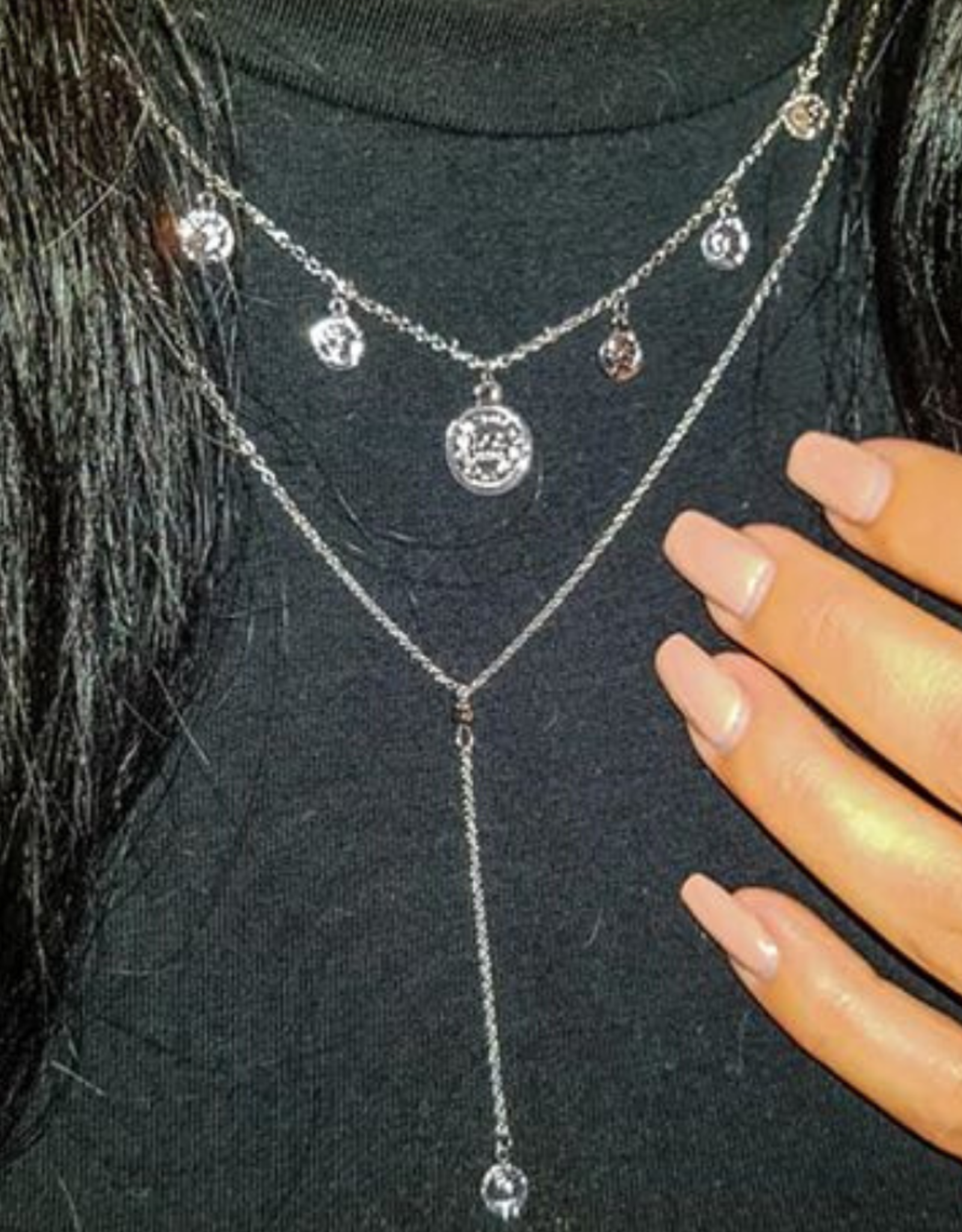 Zilveren ketting Coin&Layer