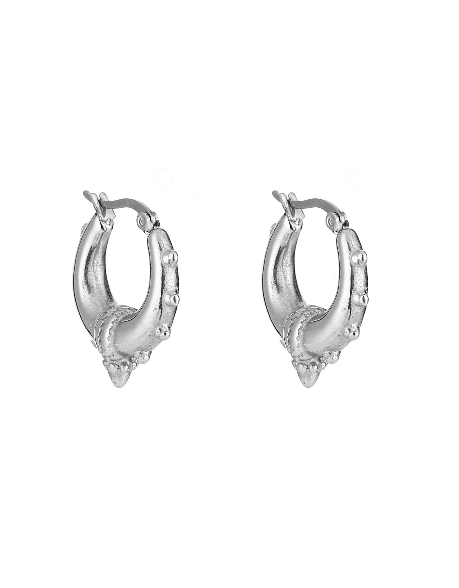 Zilveren oorbellen Bali hoops