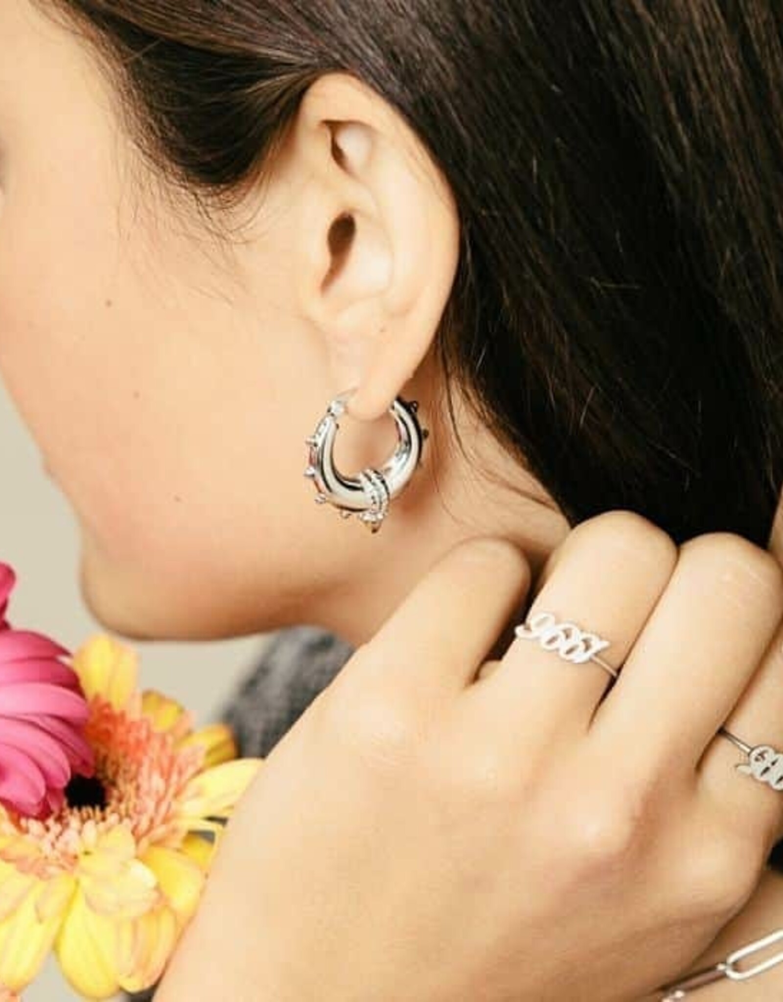 Zilveren oorbellen Bali hoops