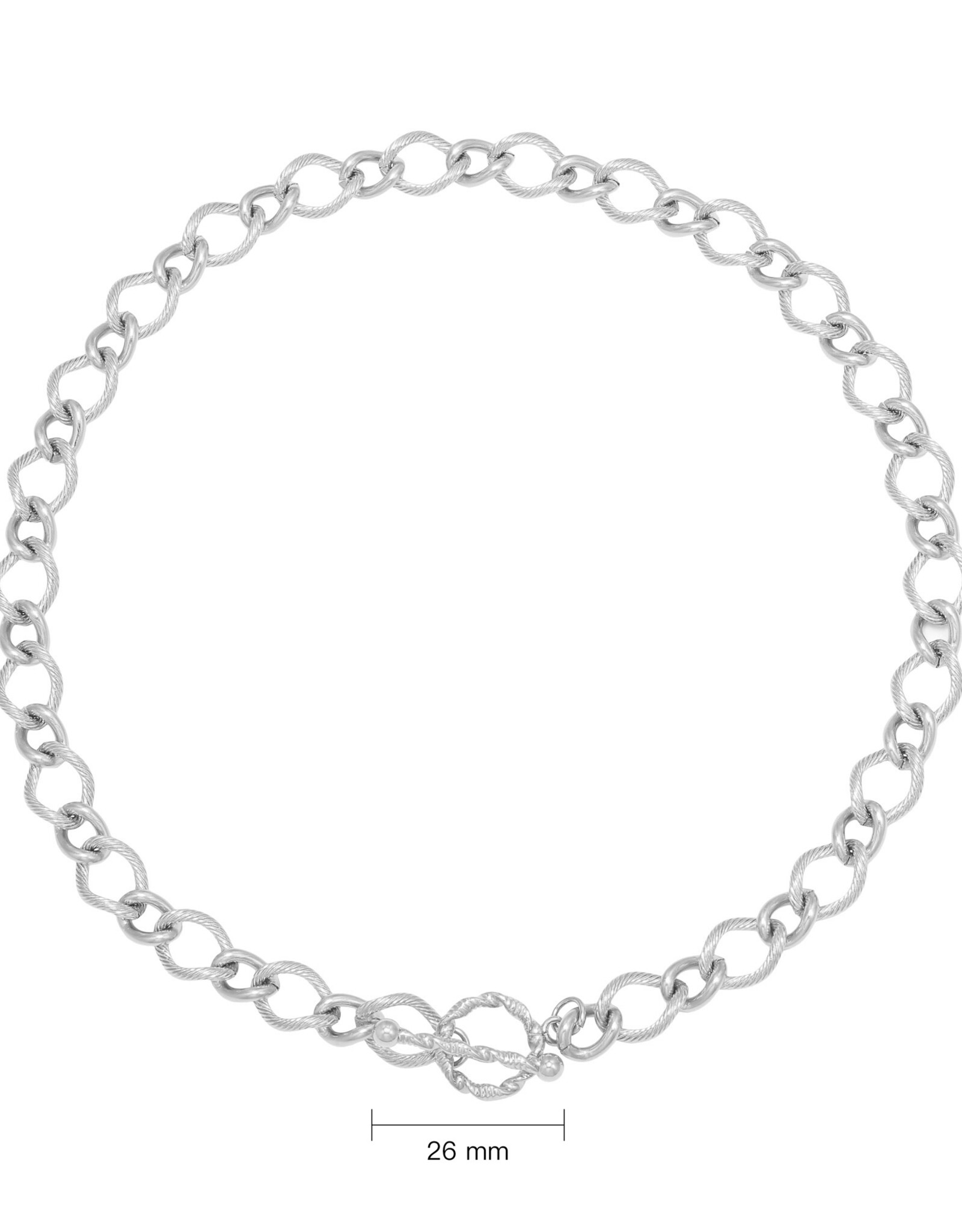 Zilveren schakelketting Airy rounds