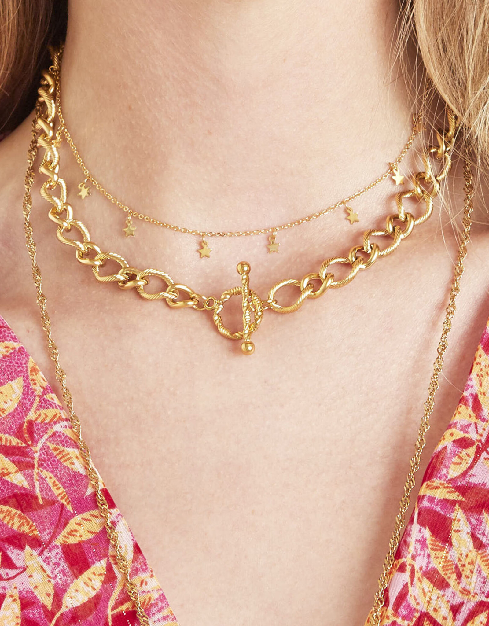 Zilveren schakelketting Airy rounds