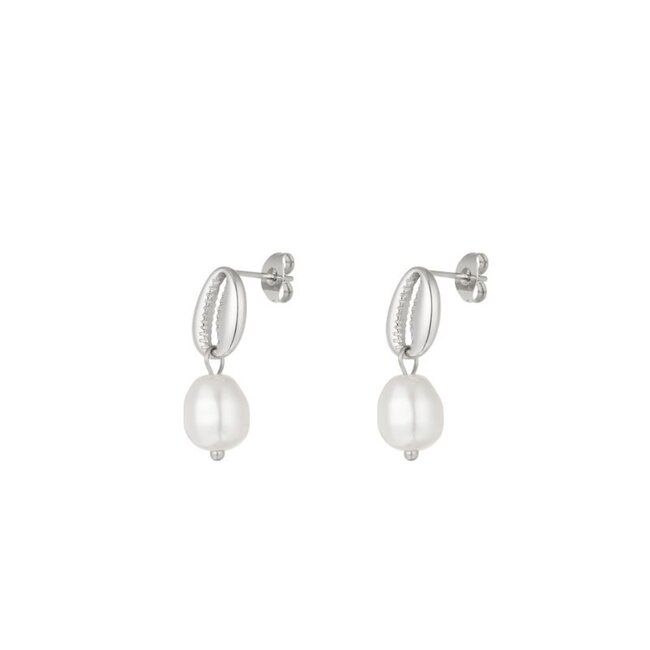 Yehwang Juwelen  Oorbellen pearl shell - zilver