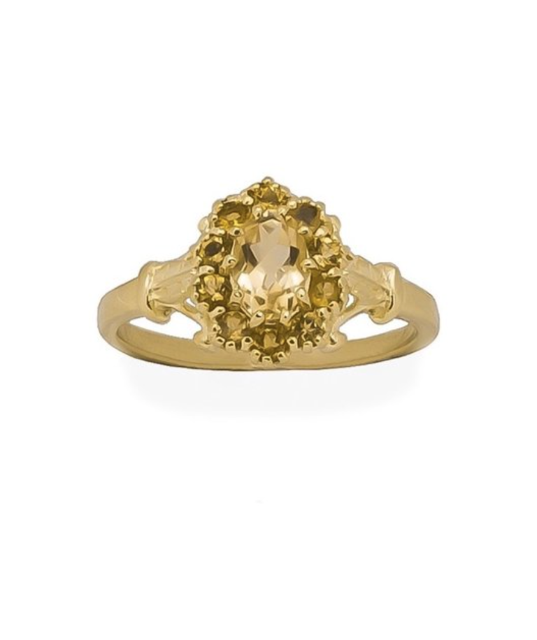 Josephina Jewelry Vintage citrine flower ring - Gold