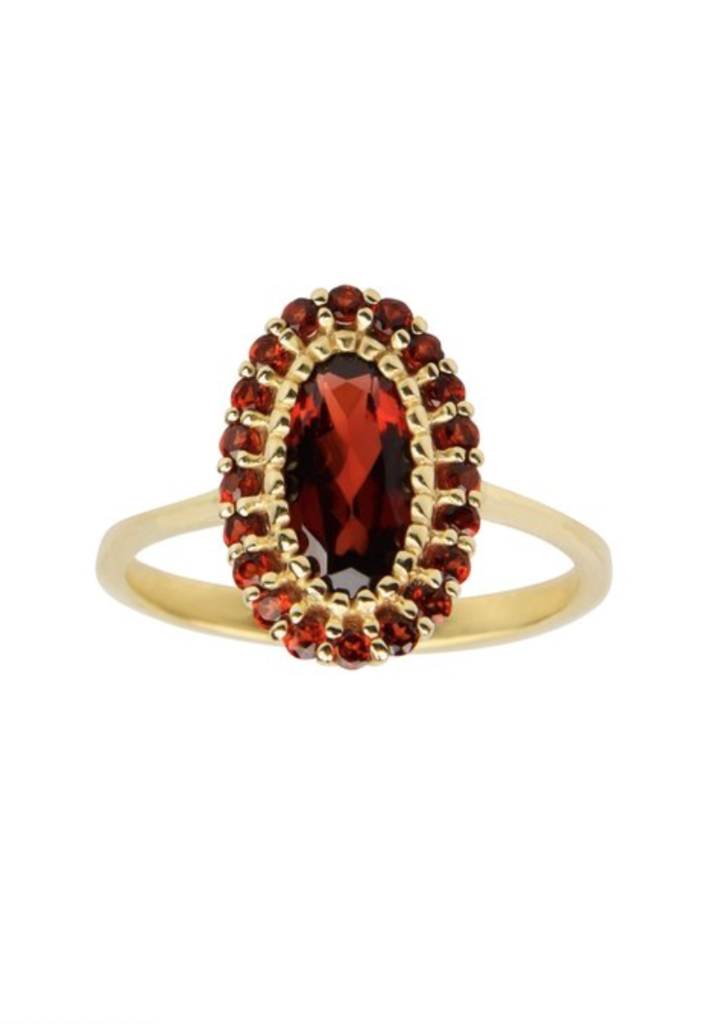 Josephina Jewelry Vintage garnet jane ring - Gold