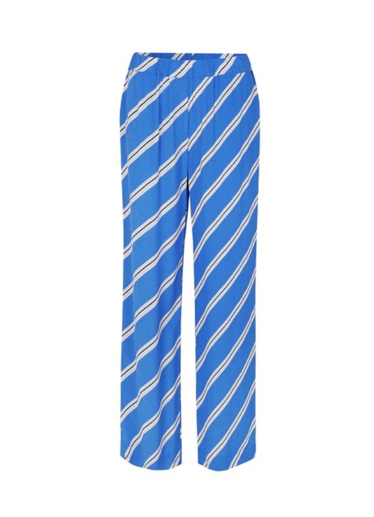 Modström Cenni print pants - Azure stripe