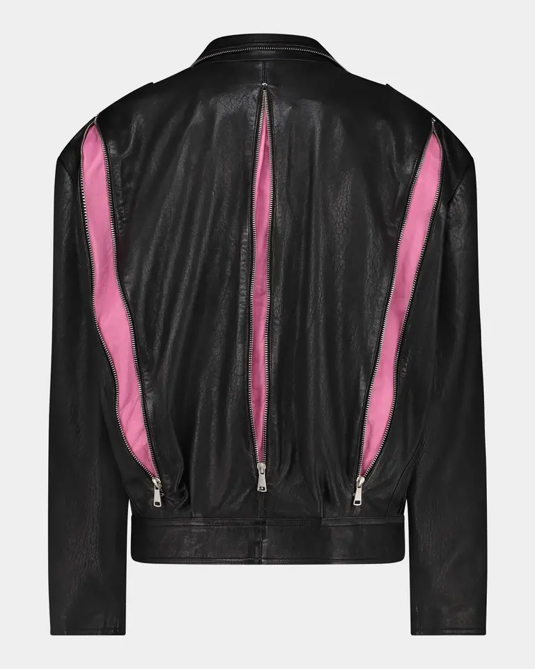 Stieglitz Lola leather biker jacket - black