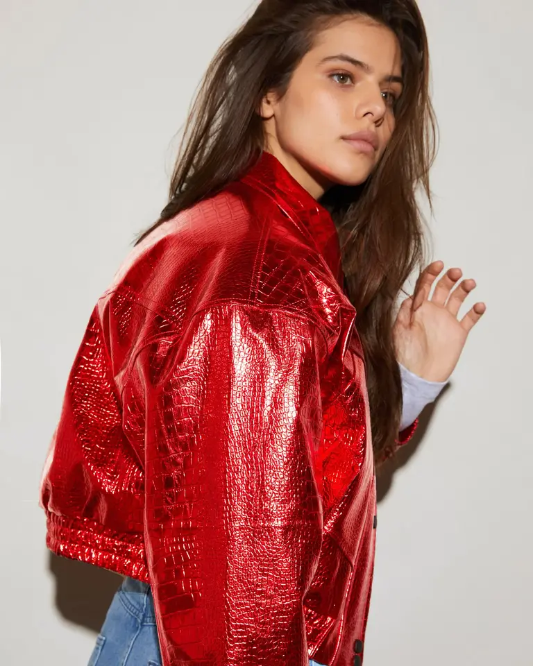 Stieglitz Snake bomber jacket - red