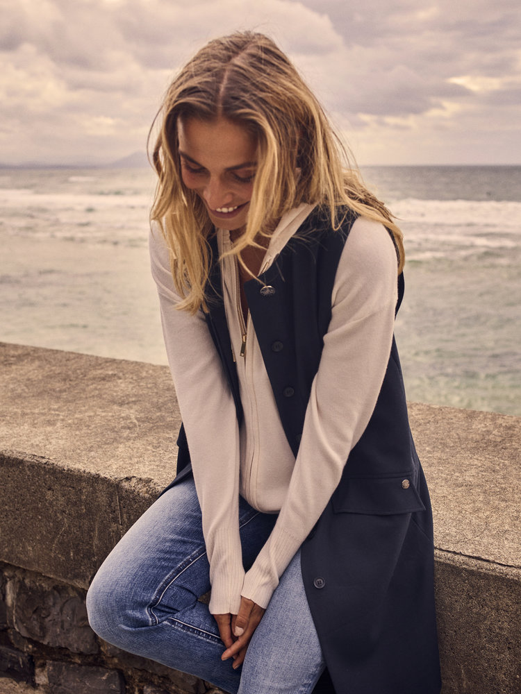 Mos Mosh Verona solei waistcoat salute navy Mos Mosh