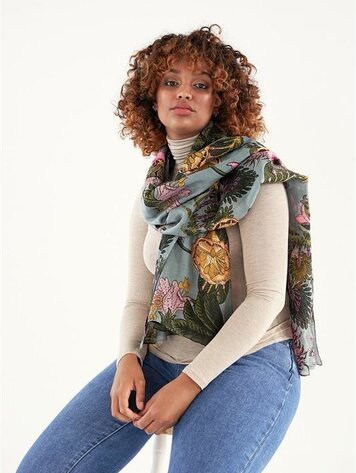 One Hundred Stars Scarf Eccentric blooms pewter