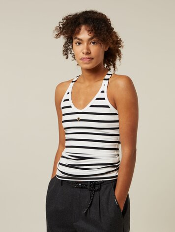 Wrapper stripe ecru black