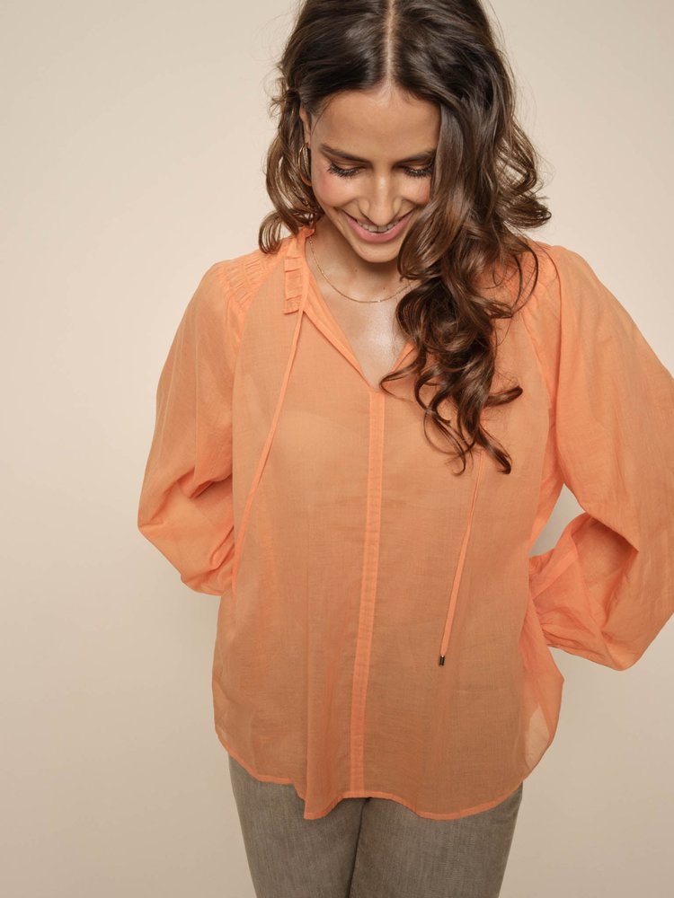 Eisa cotton blouse copper tan Mos Mosh