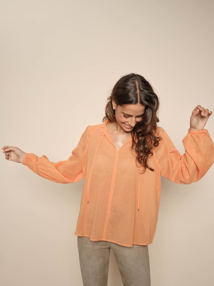 Eisa cotton blouse copper tan Mos Mosh