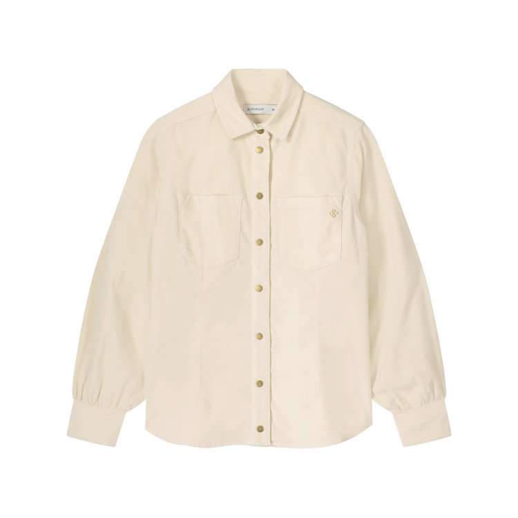 Summum Woman Slim fit blouse baby corduroy ivory Summum Woman