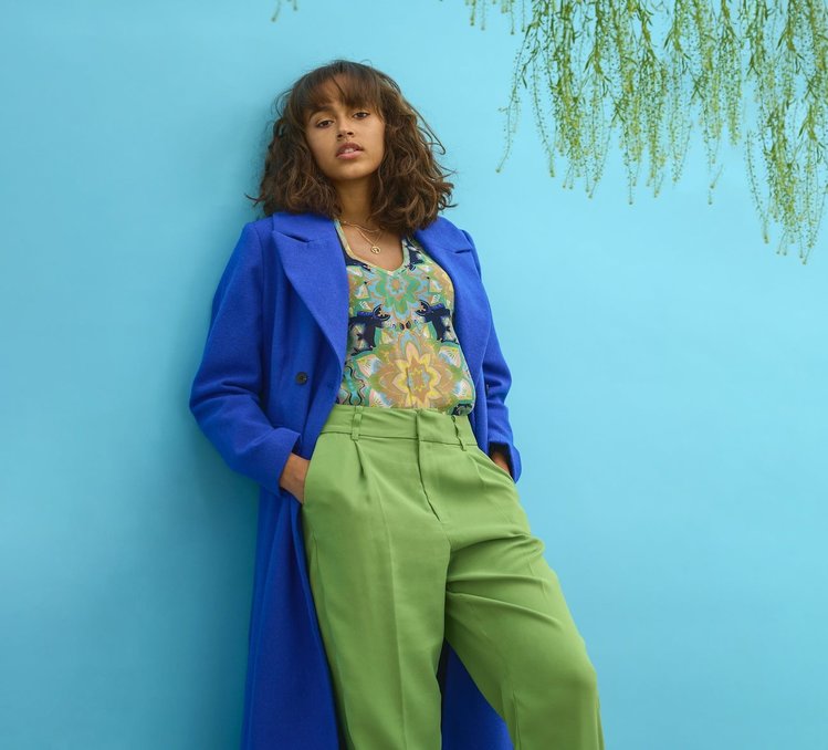 CRSaga ankl pant - mom fit flourite green Cream