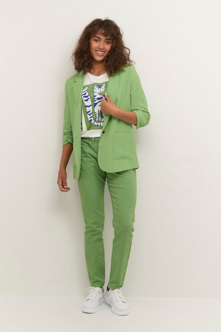 CRSaga ankl pant - mom fit flourite green Cream